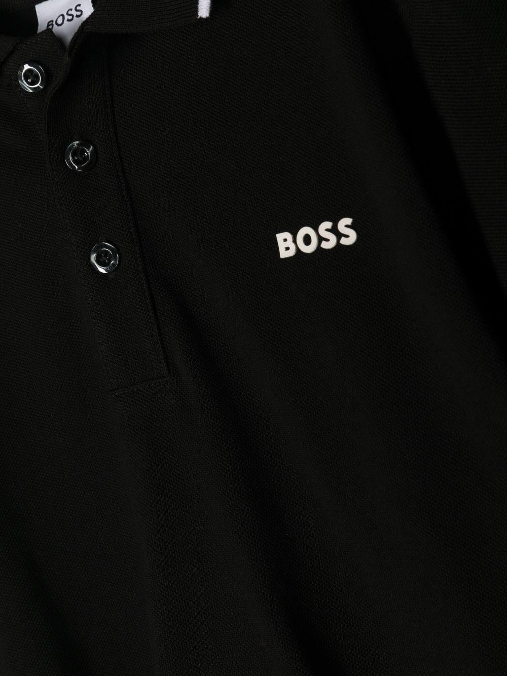 Polo nero/bianco per bambino J25P26 09B Boss Kids 
