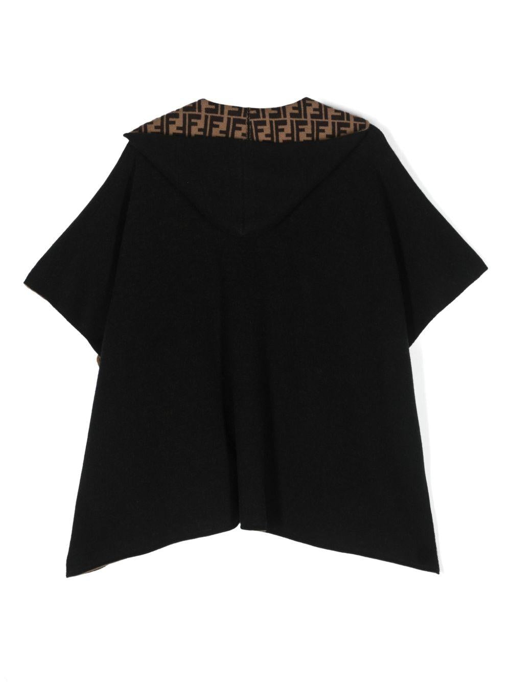 Mantella nera/marrone per bambina JFQ056AKLS F1M0T Fendi Kids 