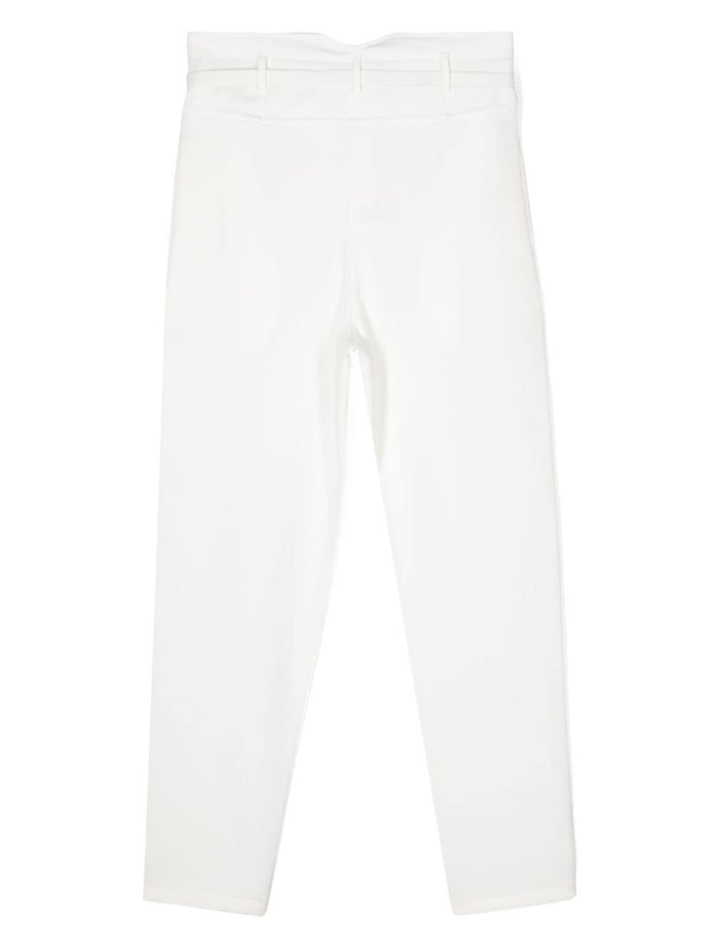 Pantalone bianco per bambina con logo