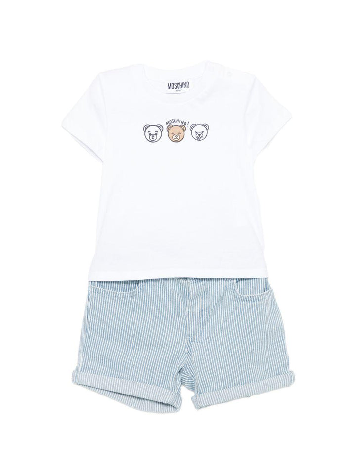 Completo bianco/azzurro per neonata MUG01OLXE63 86816 Moschino Kids 