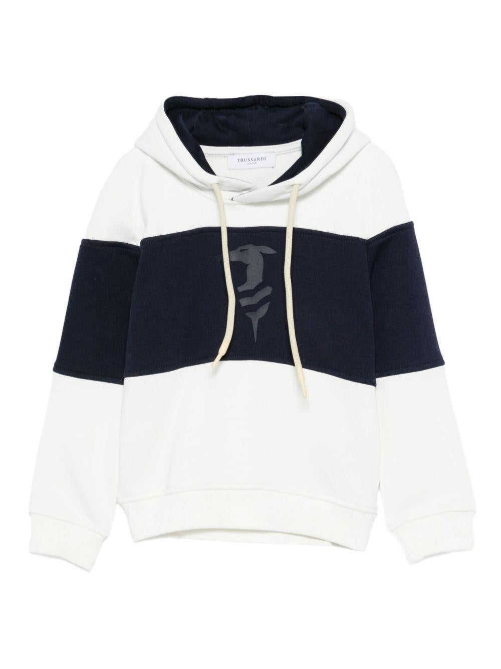 Felpa bianco/blu scuro per bambino TBA25056FE PEA Trussardi Kids 