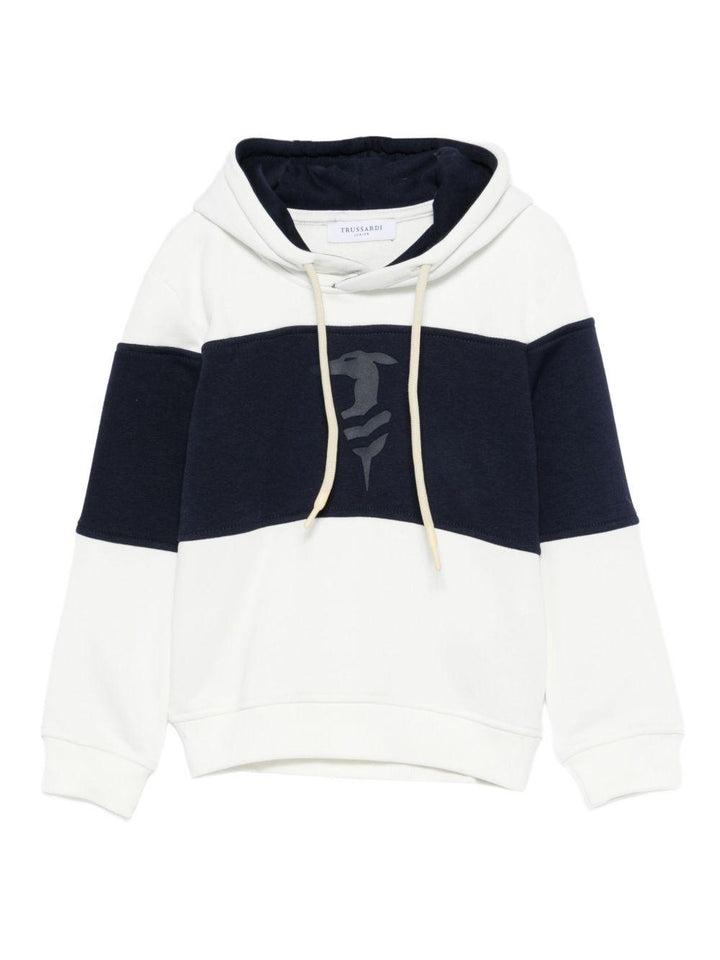Felpa bianco/blu scuro per bambino TBA25056FE PEA Trussardi Kids 