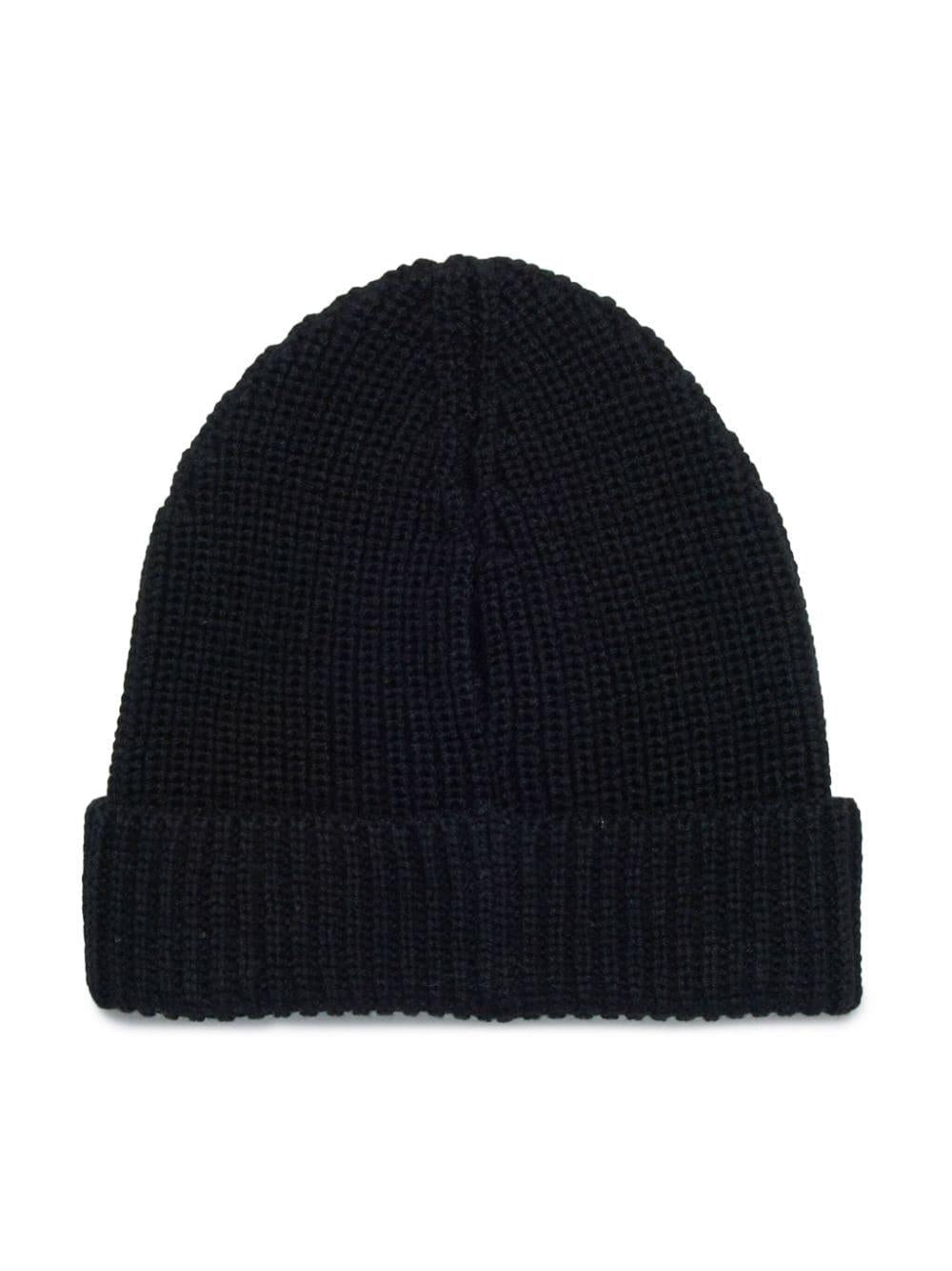 Cappello nero per bambina con logo