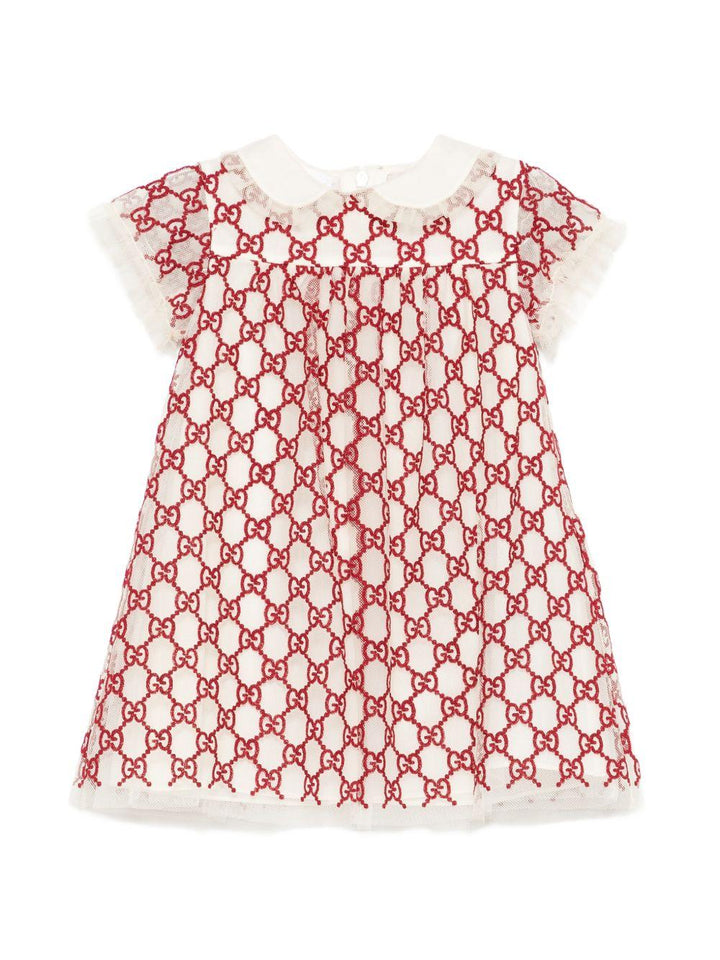 Abito beige/rosso per neonata 844927ZATWS 6002 Gucci Kids 
