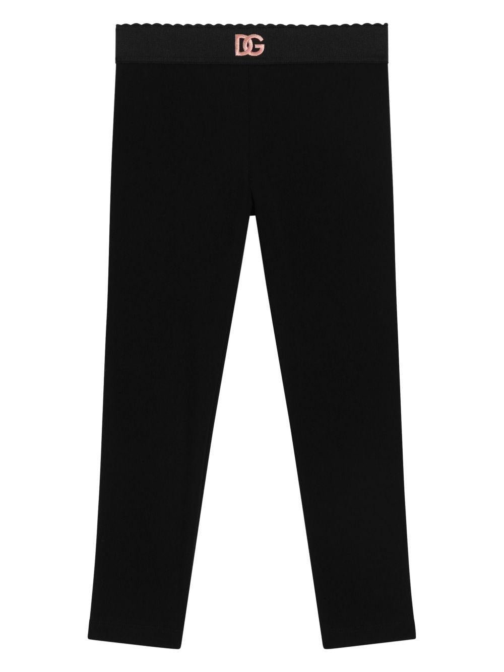 Pantalone nero per bambina L5JPB8G7N9L N0000 Dolce & Gabbana Kids 