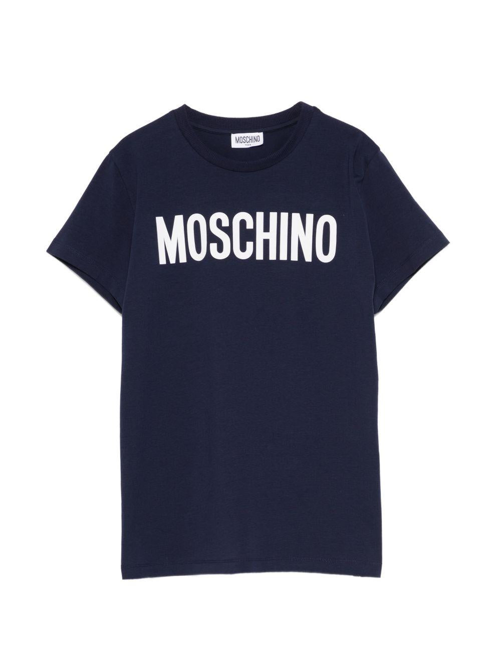 T-shirt blu navy per bambino HUM05ULBA10 40016 Moschino Kids 