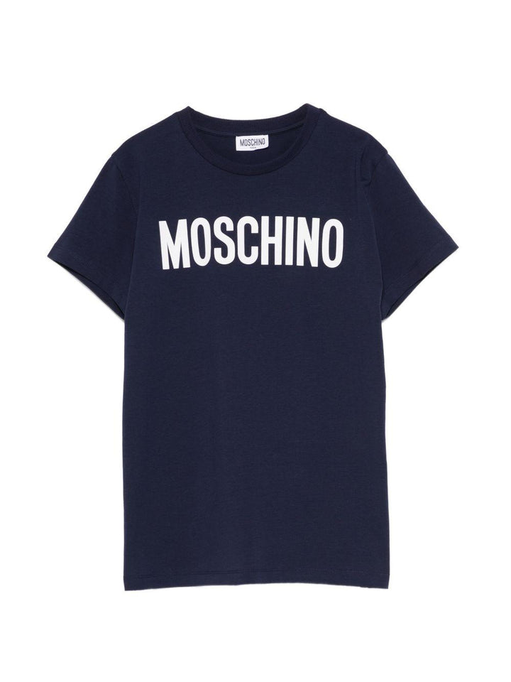 T-shirt blu navy per bambino HUM05ULBA10 40016 Moschino Kids 