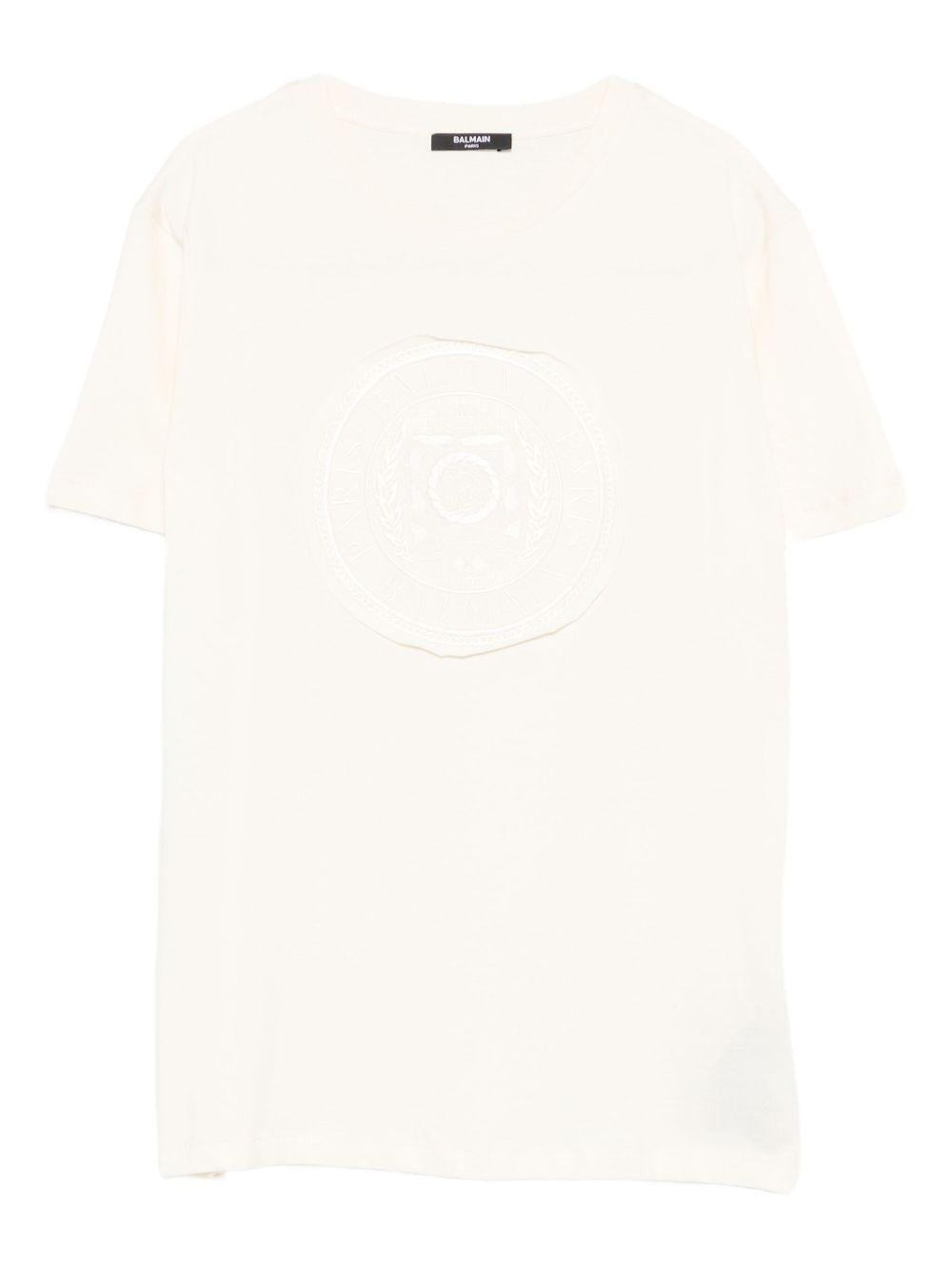 T-shirt bianca per bambino BX8Q61Z3186 109AV Balmain Kids 