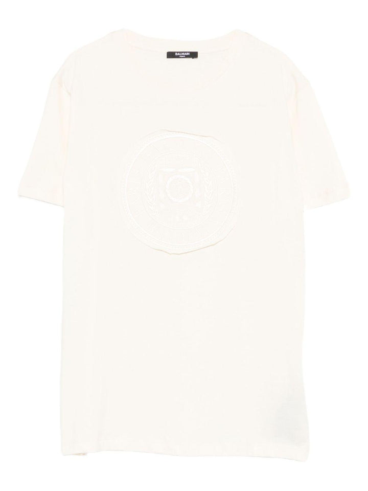 T-shirt bianca per bambino BX8Q61Z3186 109AV Balmain Kids 