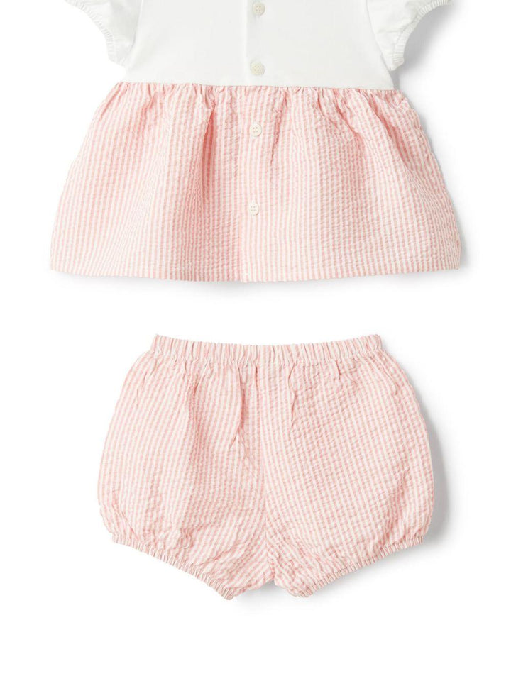 Completo bianco/rosa per neonata