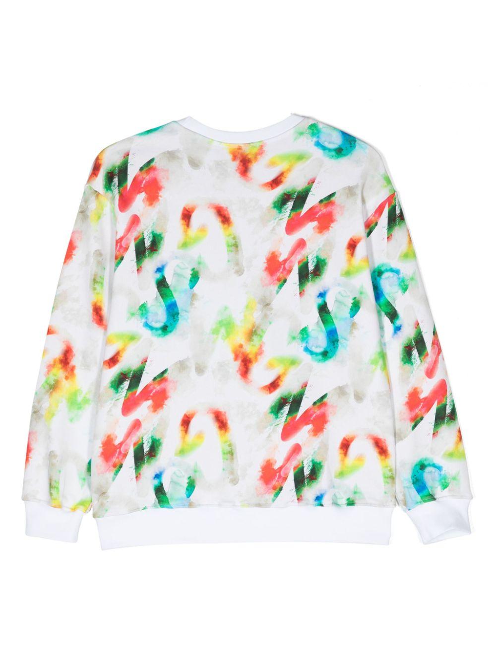 Felpa bianca per bambini con logo S4MSJBSW216 001 Msgm Kids 