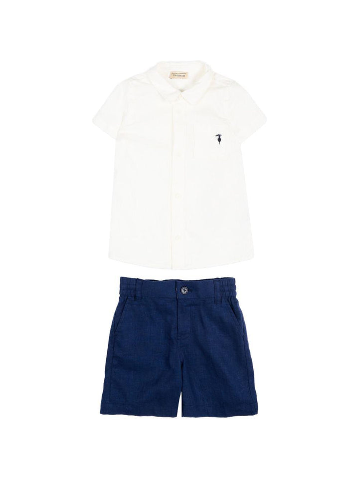 Completo bianco/blu per neonato TIP26158CL WHI Trussardi Kids 