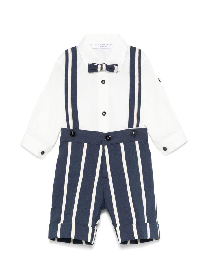 Completo elegante bianco/blu per neonato