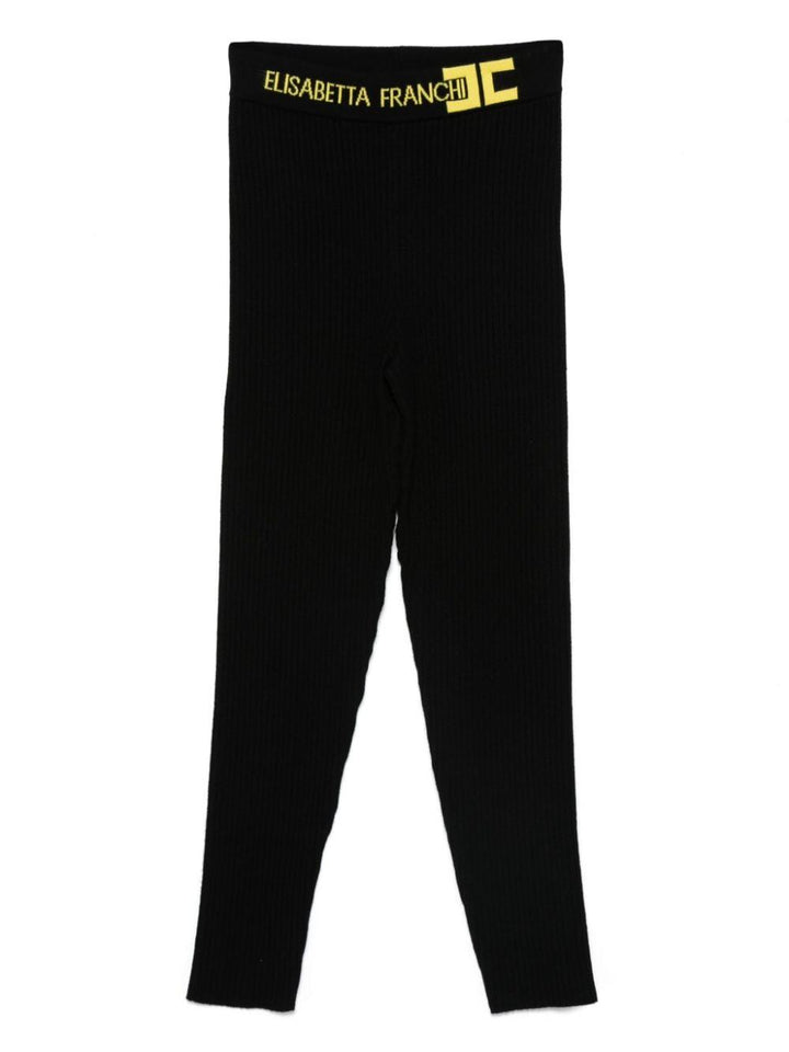 Black leggings for girls with logo