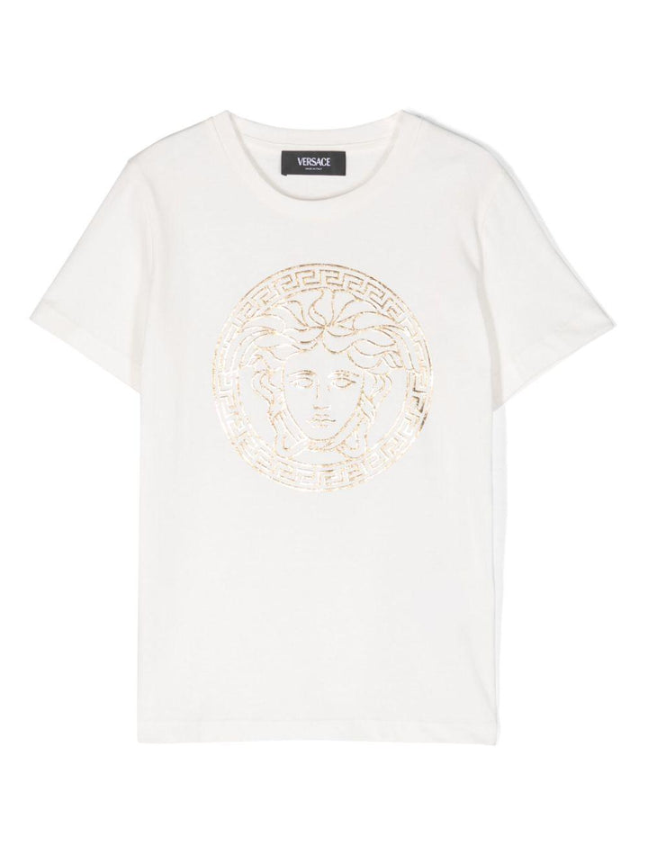 T-shirt bianca per bambini con logo