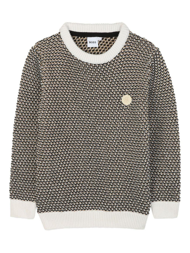 Maglione bianca/nera per bambino J52345 09B Boss Kids 