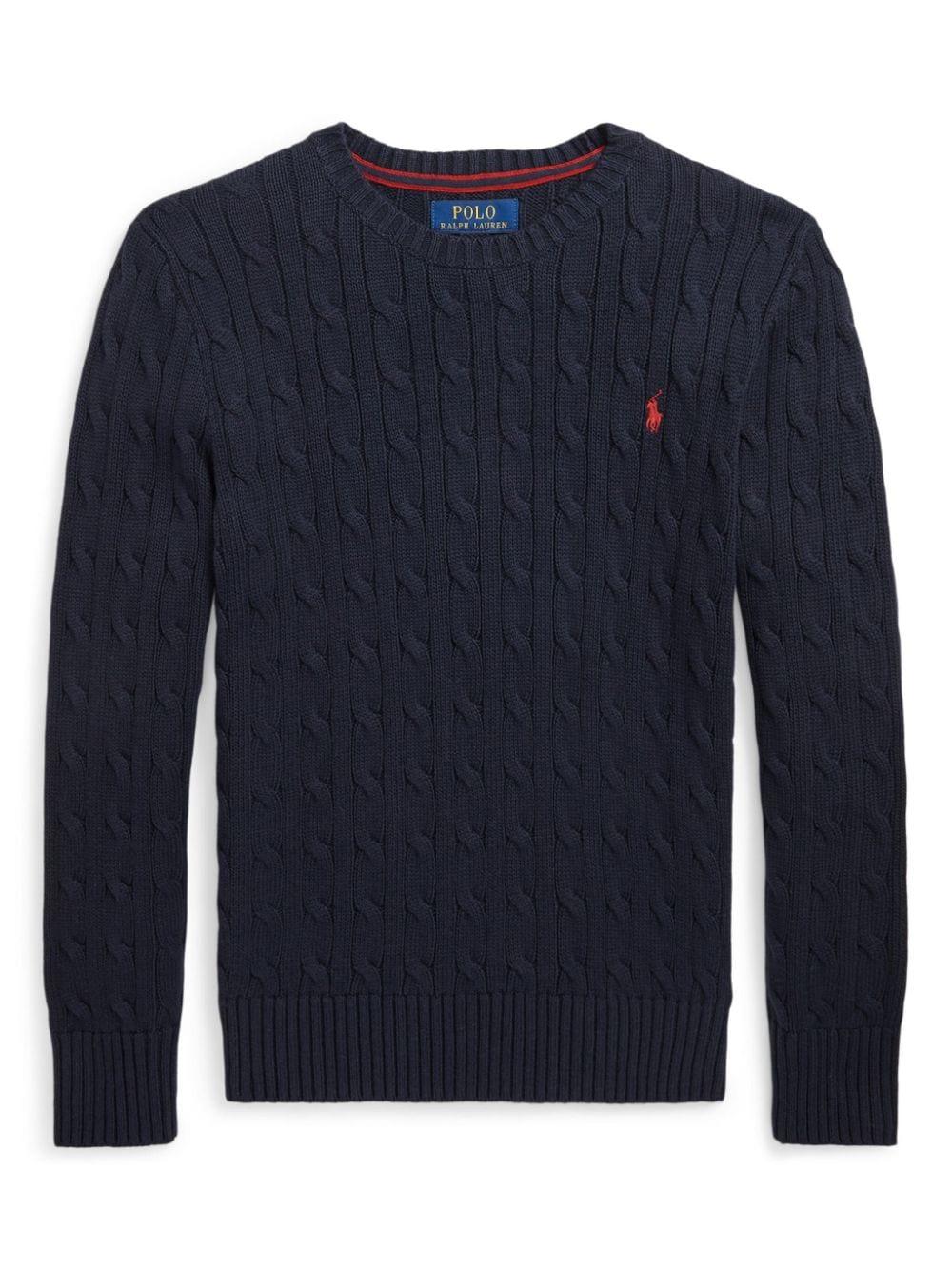 Maglione blu navy per bambino con logo 323702674 060 Ralph Lauren Kids 