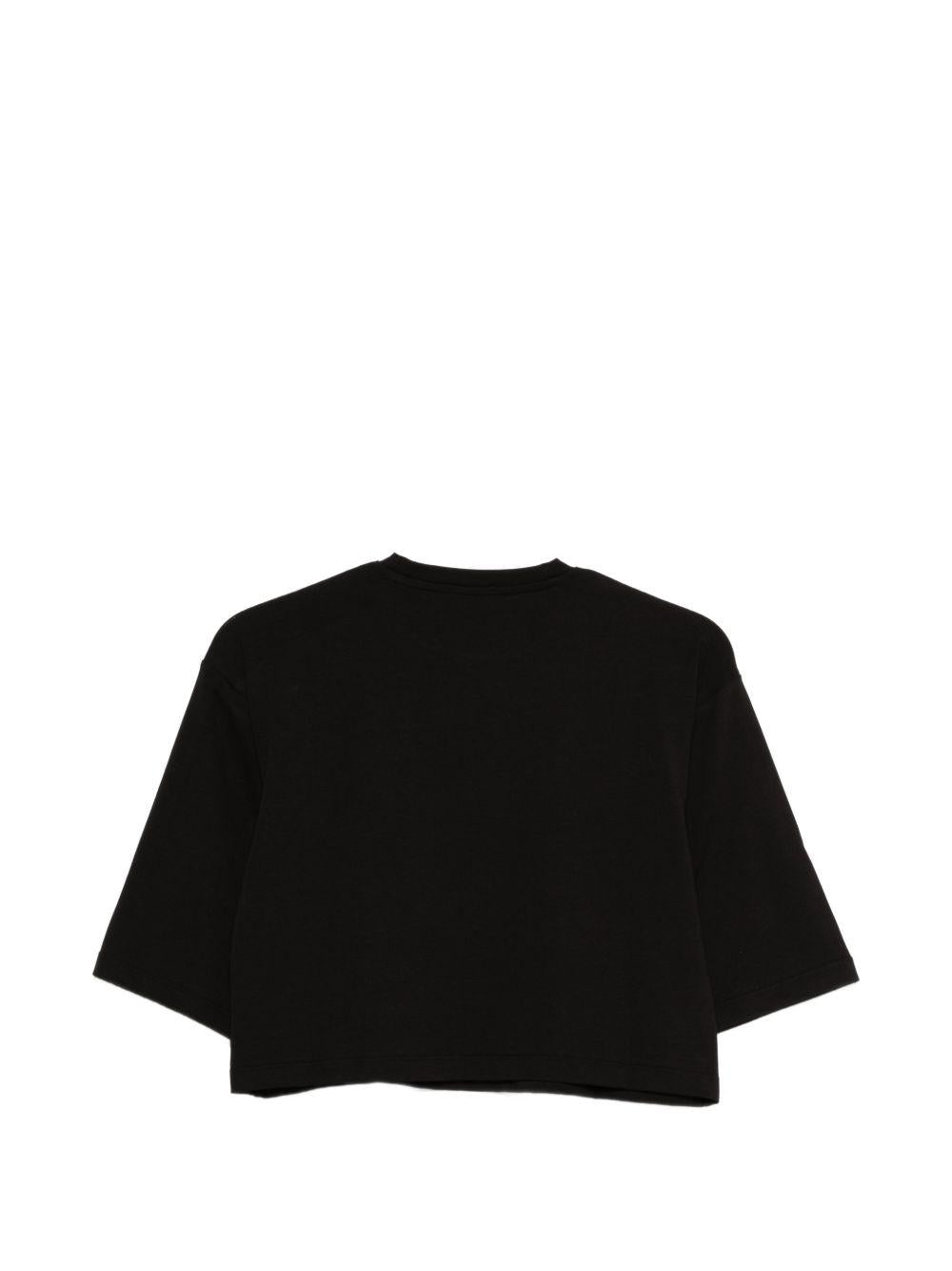 T-shirt nera per bambina KFTS047CJE017 0211 Pinko Kids 