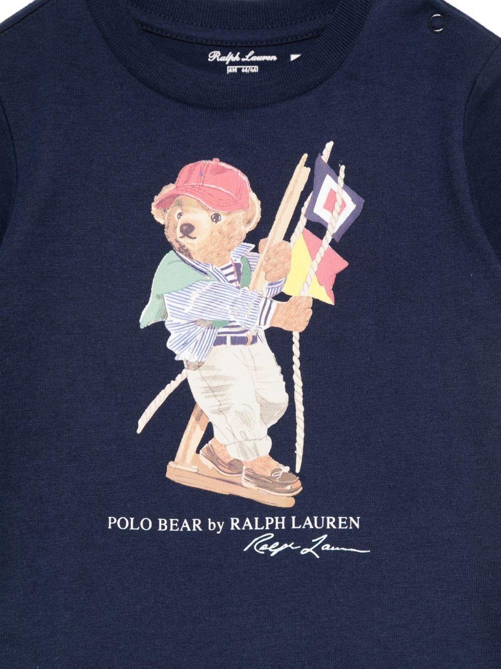 T-shirt blu per neonato 320A12428 001 Ralph Lauren Kids 