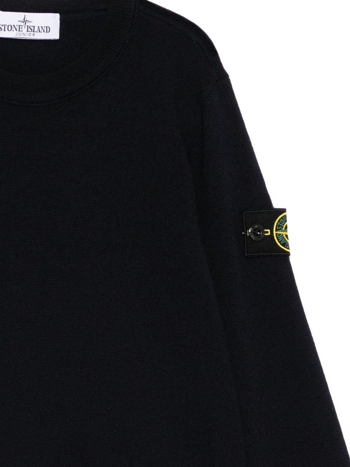 Maglione blu navy per bambino 65100009S0C04 V0020 Stone Island Kids 