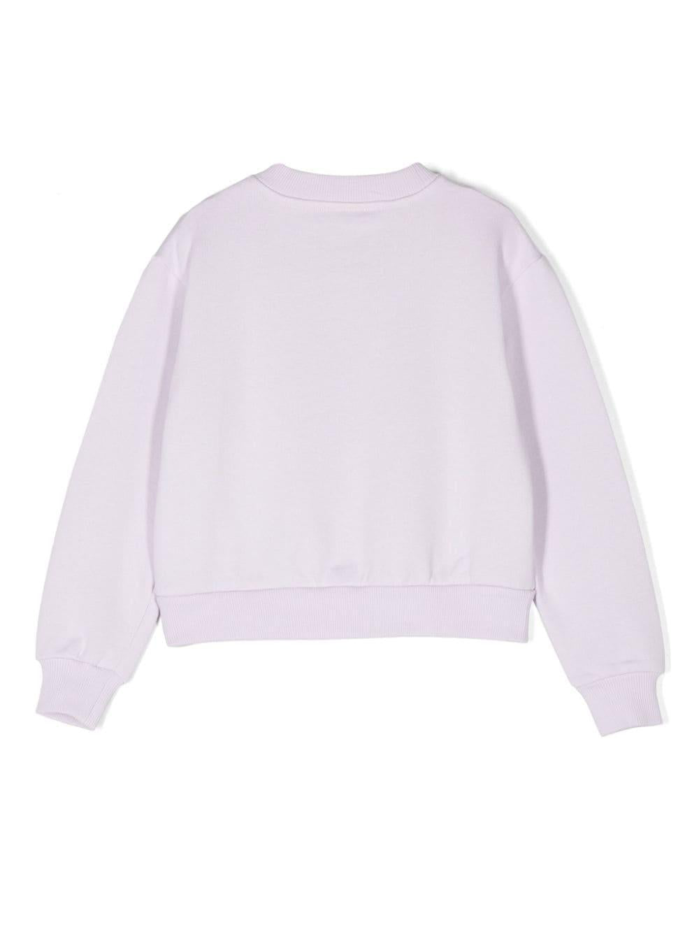 Felpa per bambina in cotone lavanda L5JWBEG7N0O F4519 Dolce & Gabbana Kids 