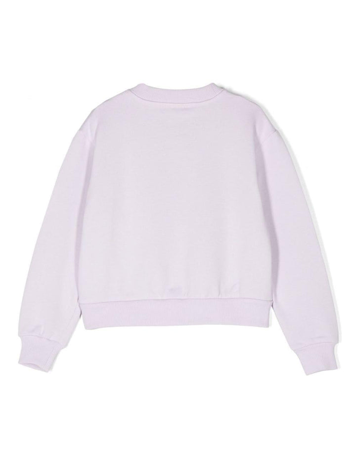 Felpa per bambina in cotone lavanda L5JWBEG7N0O F4519 Dolce & Gabbana Kids 