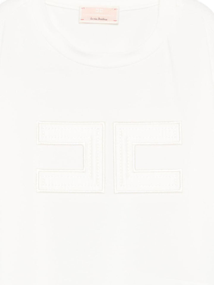 T-shirt bianca per bambina EGTS1100JE006 0195 Elisabetta Franchi Kids 