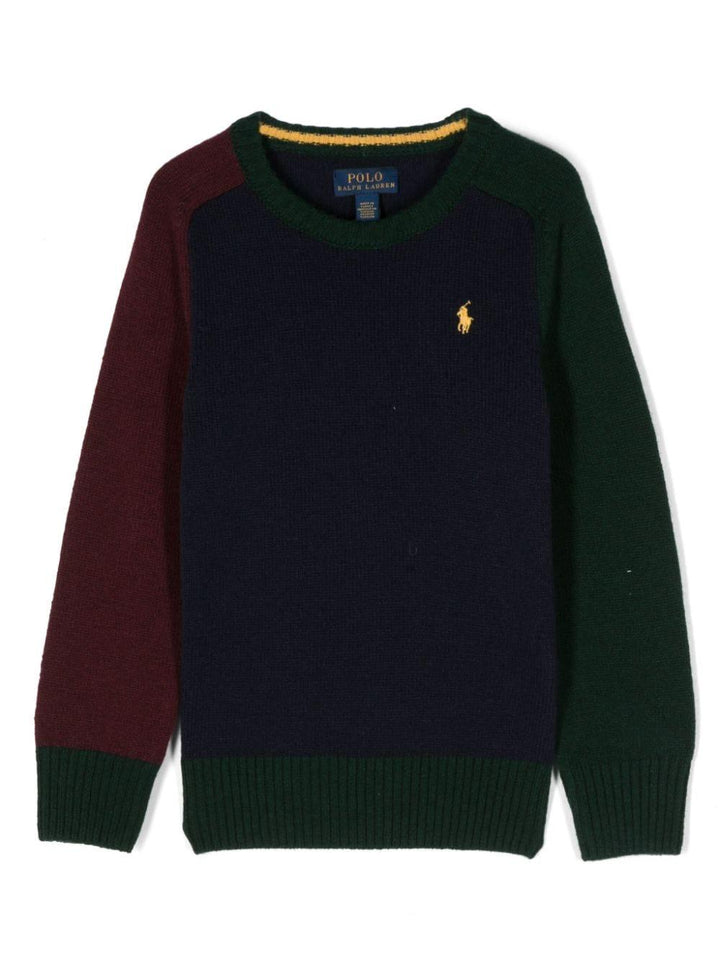 Blue sweater for boys with logo