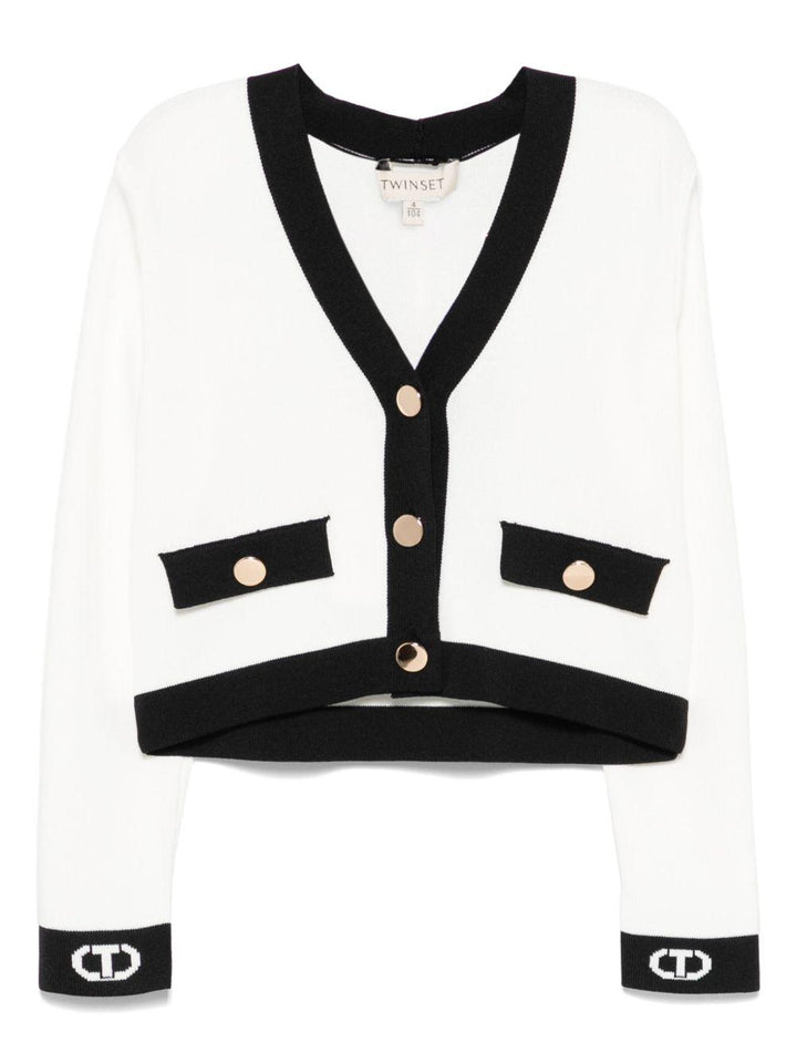Cardigan bianco/nero per bambina