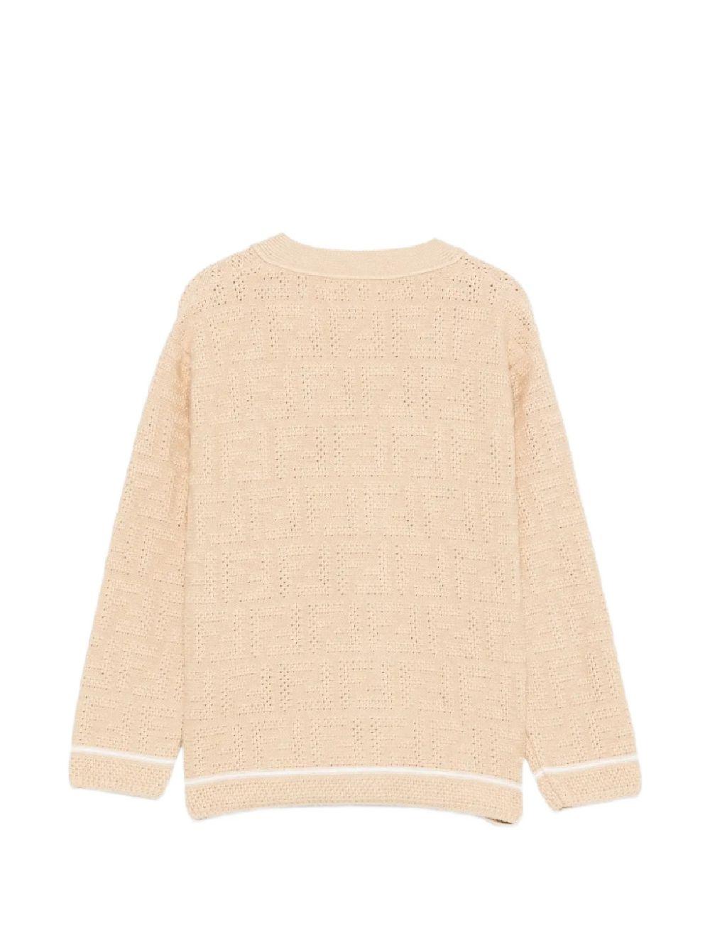 Cardigan linen per bambina JUG221AJ8T F1UCS Fendi Kids 
