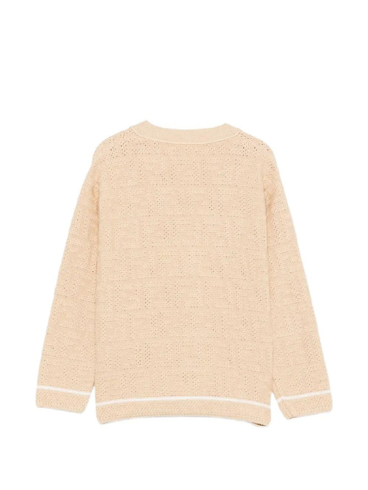 Cardigan linen per bambina JUG221AJ8T F1UCS Fendi Kids 