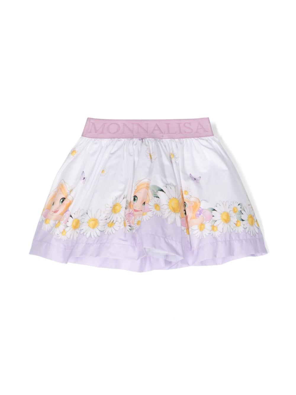 White skirt for baby girls with print