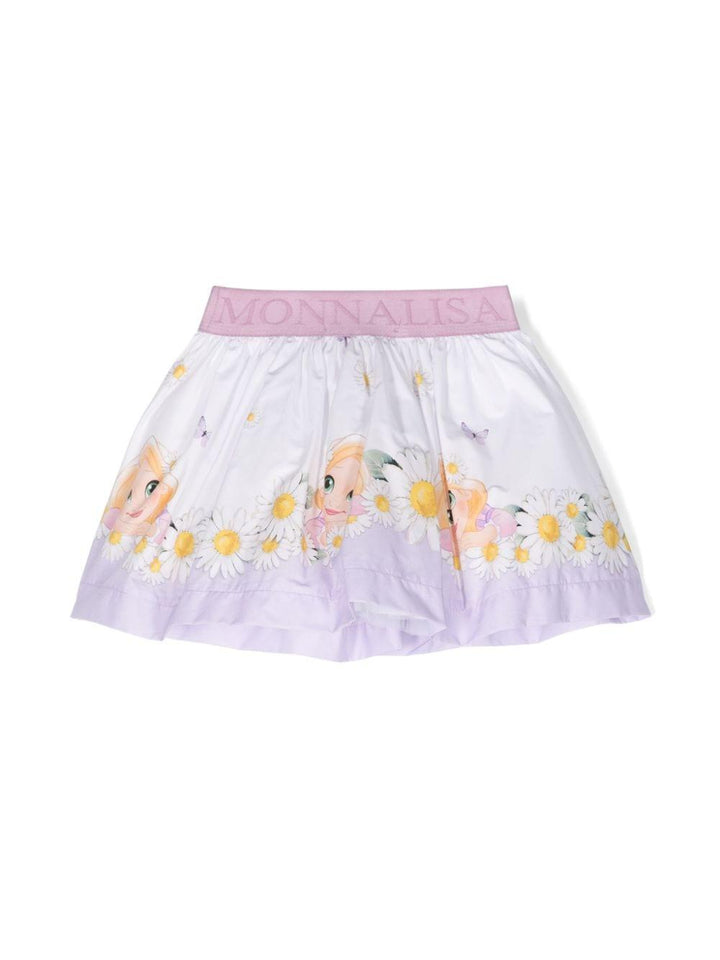 White skirt for baby girls with print