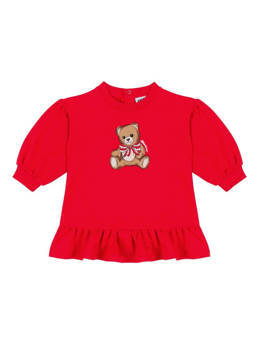 Abito rosso per neonata MDV0CWLDA16 50109 Moschino Kids 