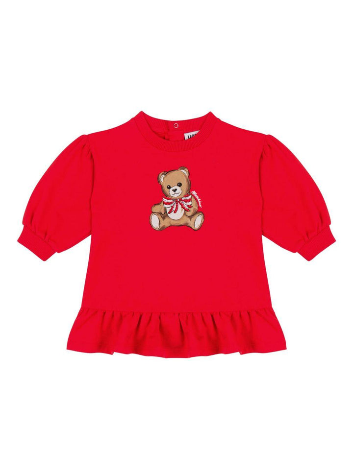 Abito rosso per neonata MDV0CWLDA16 50109 Moschino Kids 