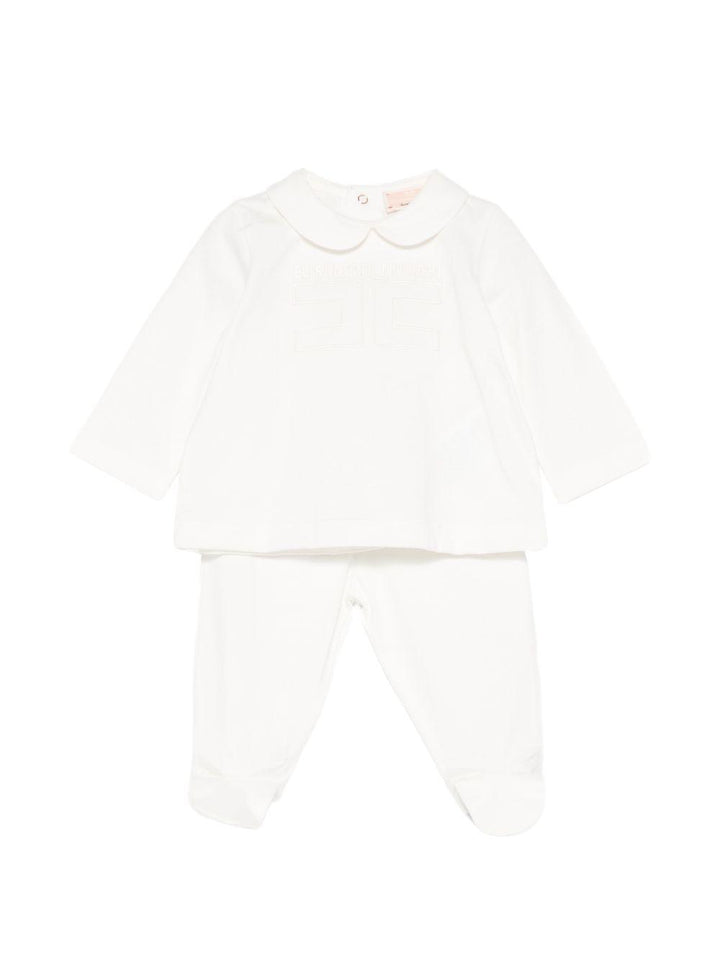 Completo bianco per neonata ENCD1170JF054 0004 Elisabetta Franchi Kids 