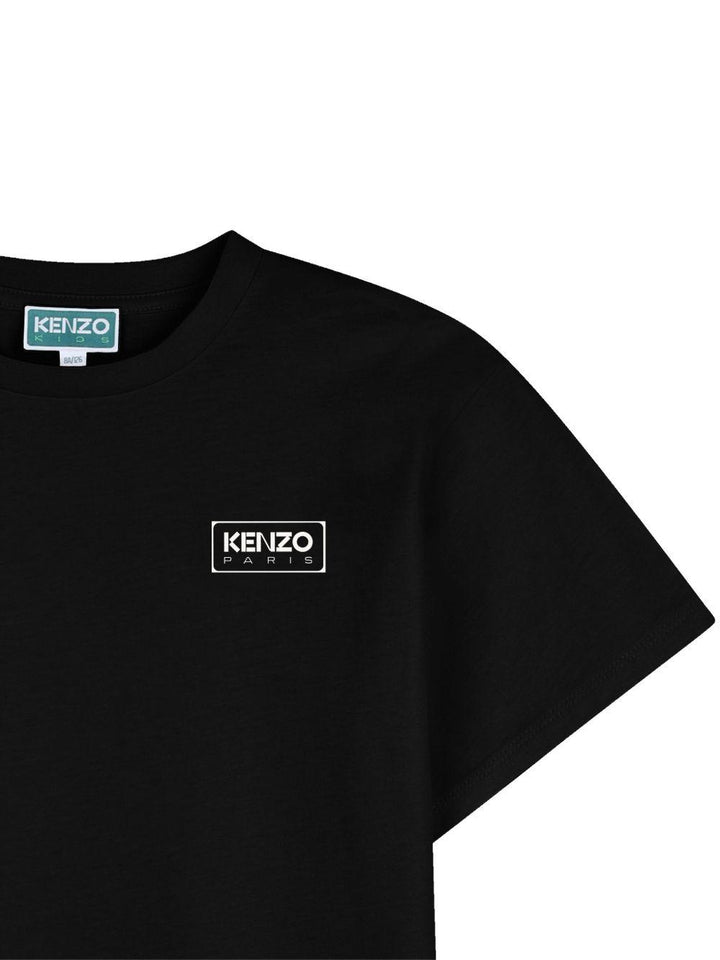 T-shirt nera per bambino K61681 09B Kenzo Kids 