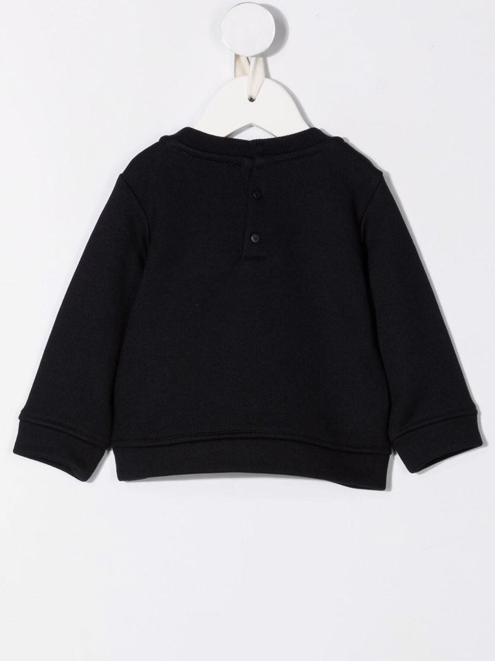 Black sweatshirt for newborns with white logo