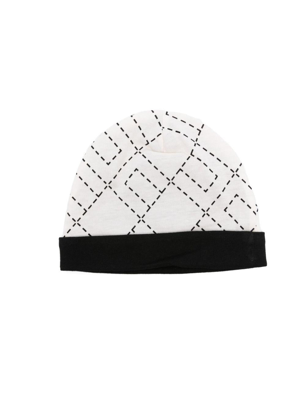 Cappello bianco/nero per neonata ENCP0730JF054 D577 Elisabetta Franchi Kids 