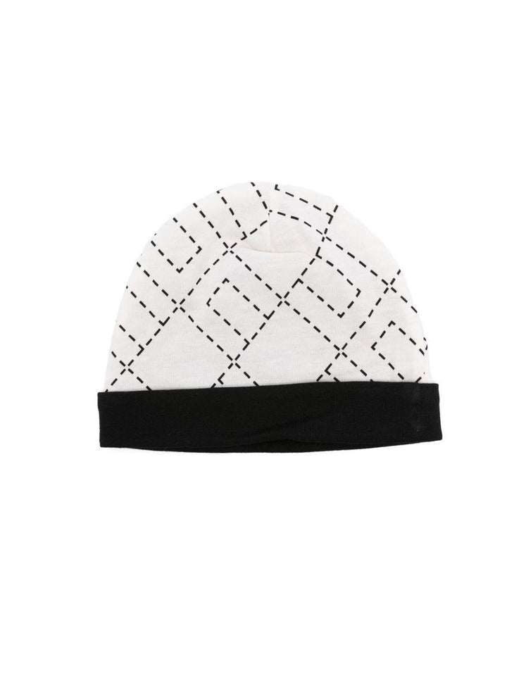Cappello bianco/nero per neonata ENCP0730JF054 D577 Elisabetta Franchi Kids 