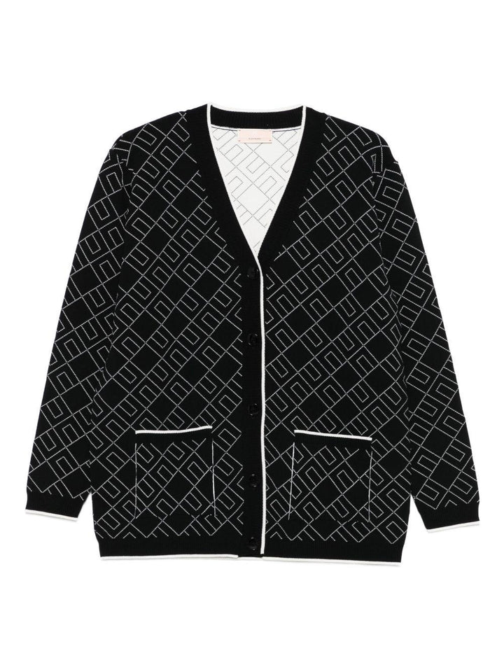 Cardigan nero per bambina EFMA182CFL229 D748 Elisabetta Franchi Kids 