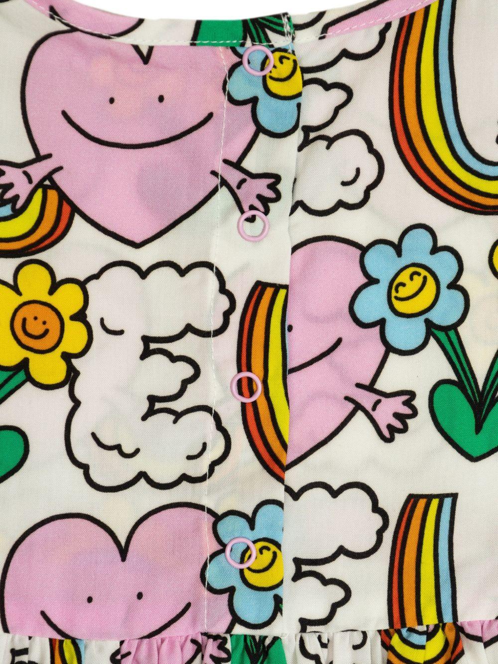 Abito bianco/multicolor per neonata