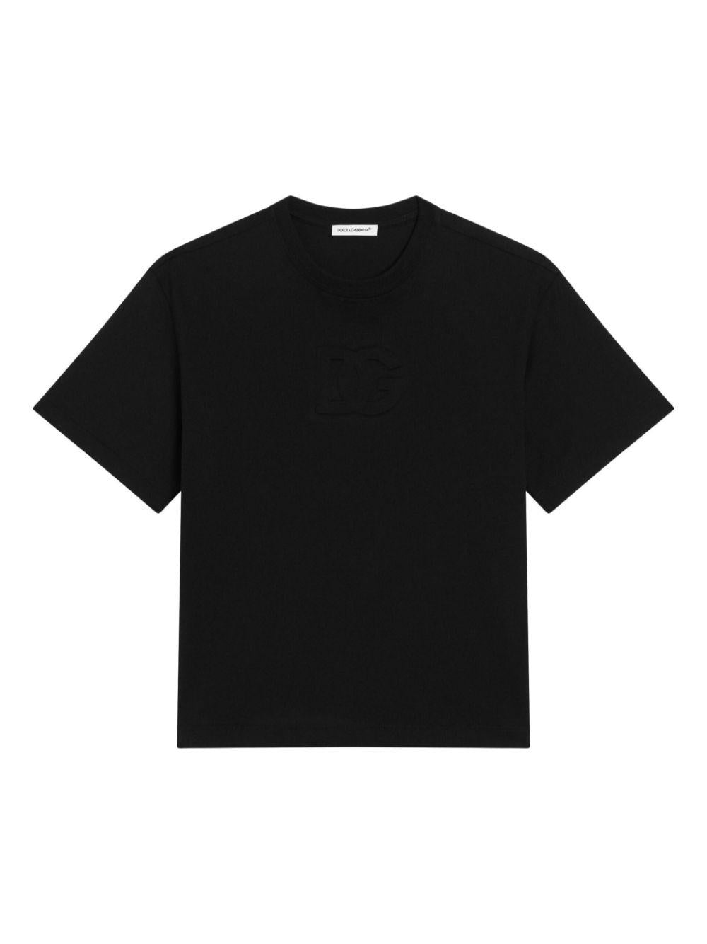 T-shirt nera per bambino L4JTHVG7O5R N0000 Dolce & Gabbana Kids 