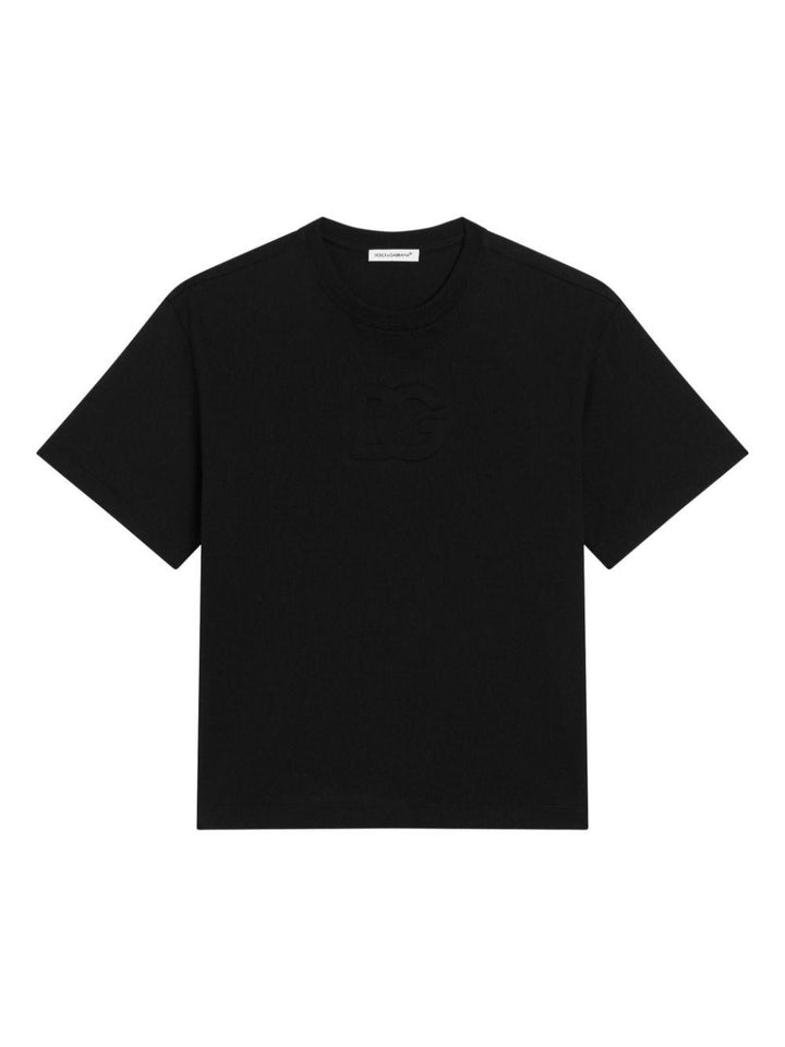T-shirt nera per bambino L4JTHVG7O5R N0000 Dolce & Gabbana Kids 