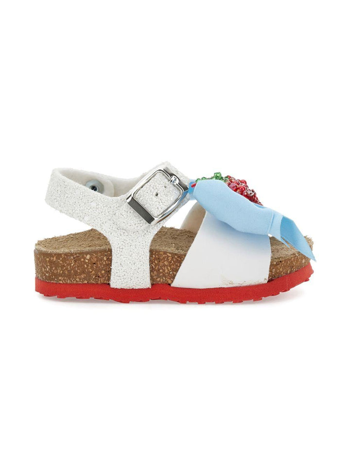 Sandali bianche/rosse per bambina 83G0077708 9944 Monnalisa Kids 