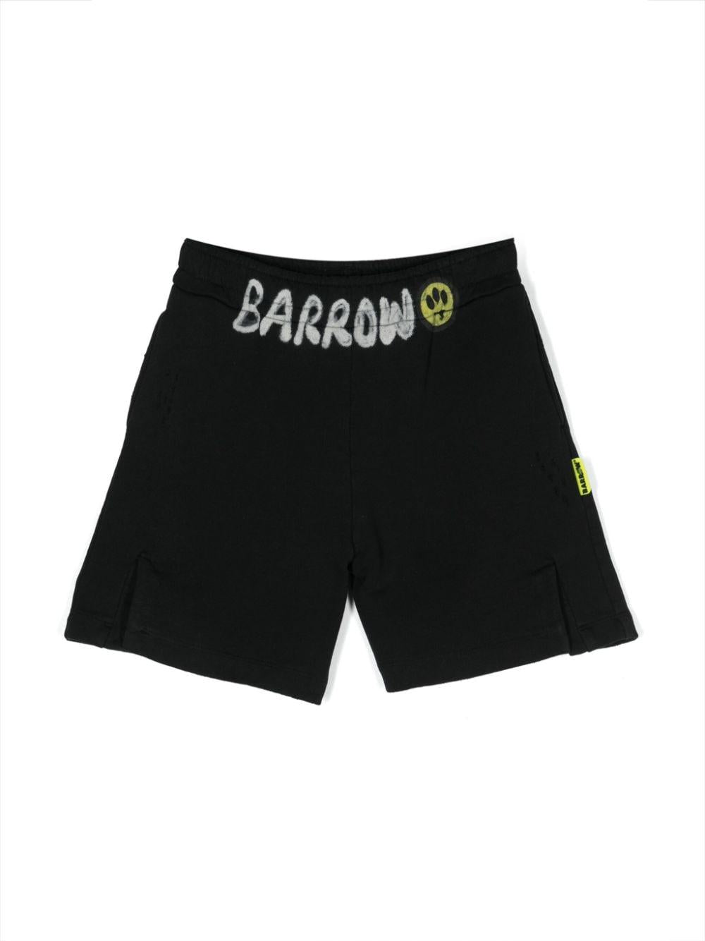 Bermuda nera per bambino con logo