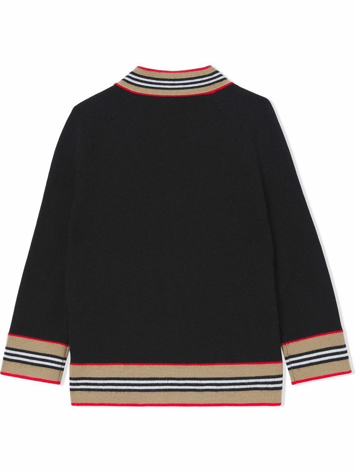 Cardigan nero per neonata 8047616 A1189 Burberry Kids 