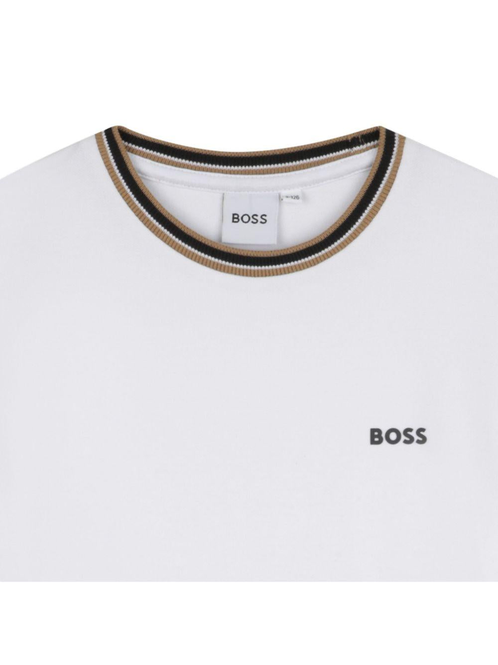 T-shirt bianco per bambino J52368 10P Boss Kids 