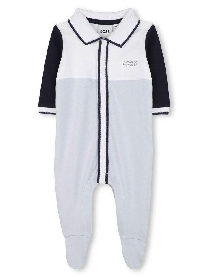 Tutina blu/bianco per neonato