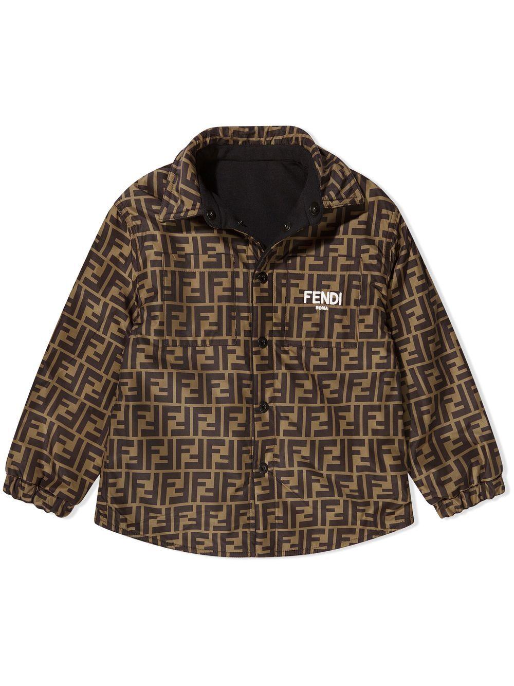 Giubbotto nero/marrone per bambino JUA129AJ2U F11FU Fendi Kids 